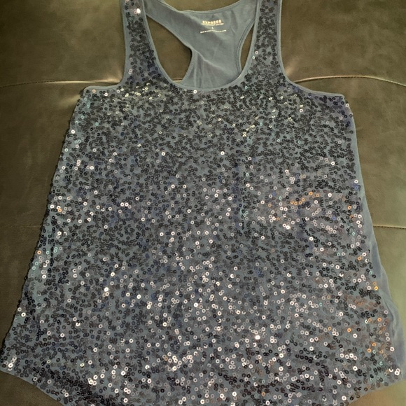 Light Blue Sequin Racerback Tank - Picture 2 of 4